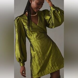 Shimmery green mini dress from Anthropologie